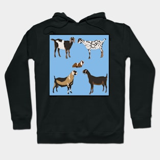 Nubian Goats Pattern Blue Hoodie